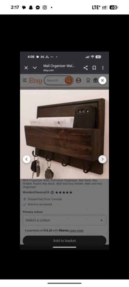 Rustic Oak/Cedar Key & Mail Holder - Wall Mounted - photo 5