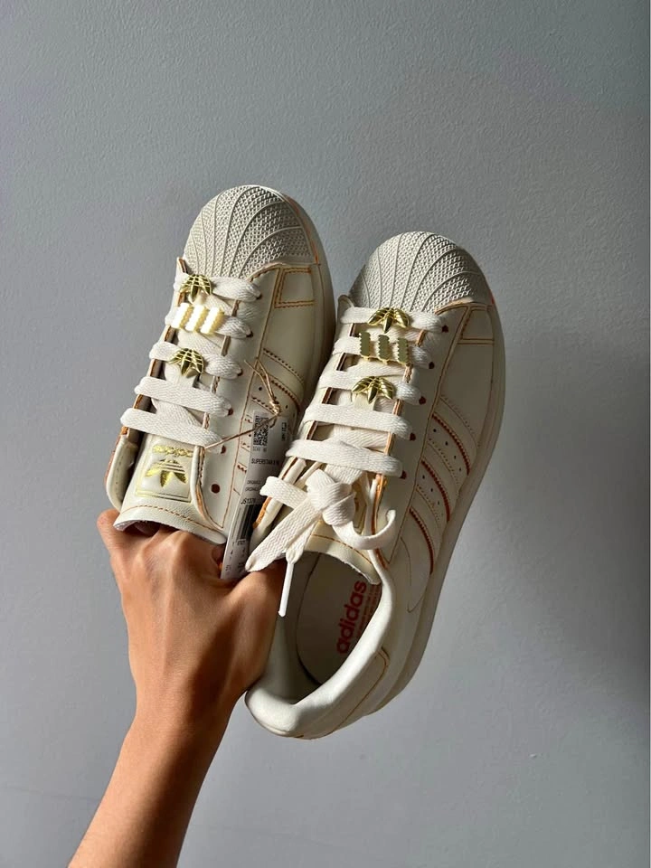 Adidas Superstar II Shoes with Gold Charms