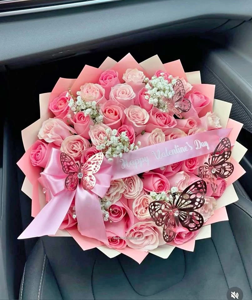 MOTHERS DAY 50 ROSES FRESH FLOWERS BOUQUET