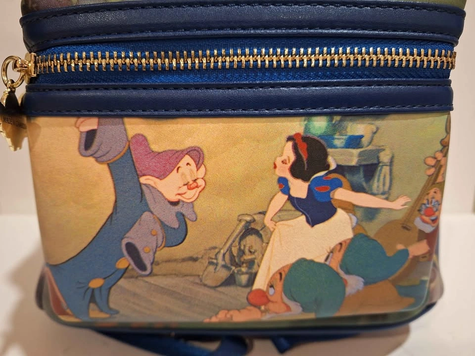 Loungefly Snow White & Seven Dwarfs Mini Backpack Purse Blue NWT - photo 2