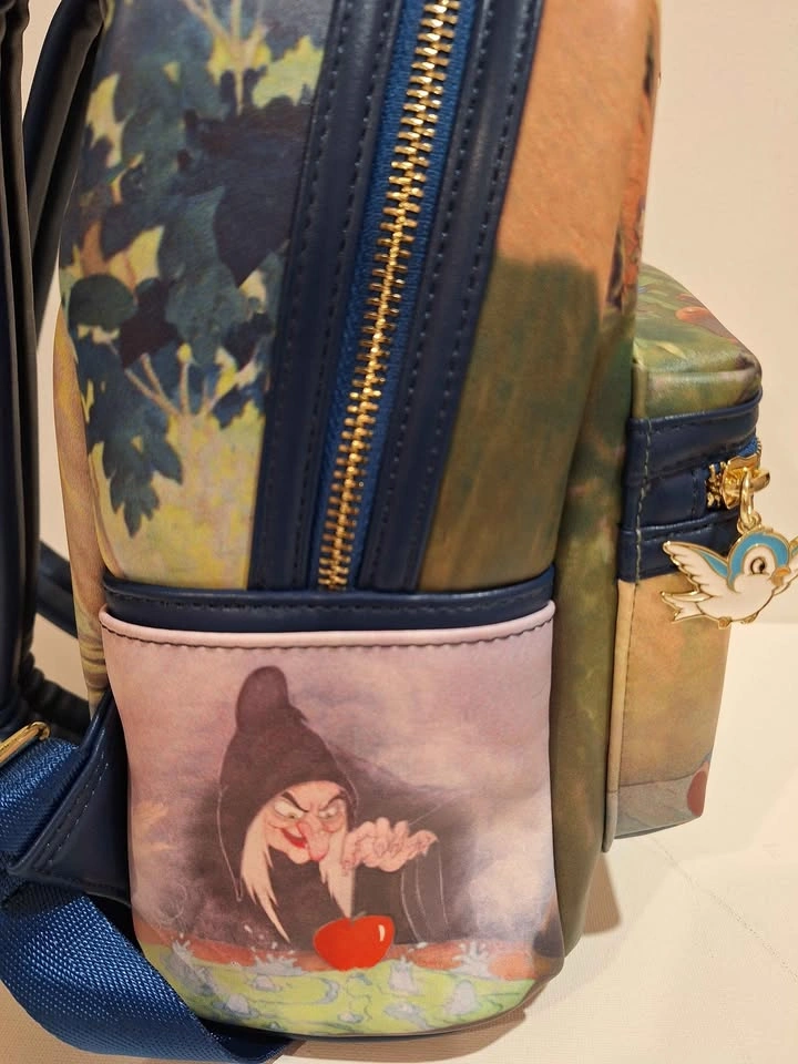 Loungefly Snow White & Seven Dwarfs Mini Backpack Purse Blue NWT - photo 3