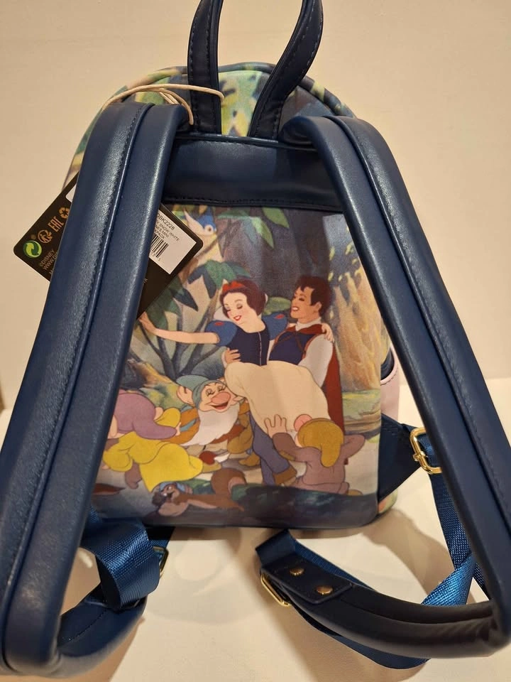 Loungefly Snow White & Seven Dwarfs Mini Backpack Purse Blue NWT - photo 5