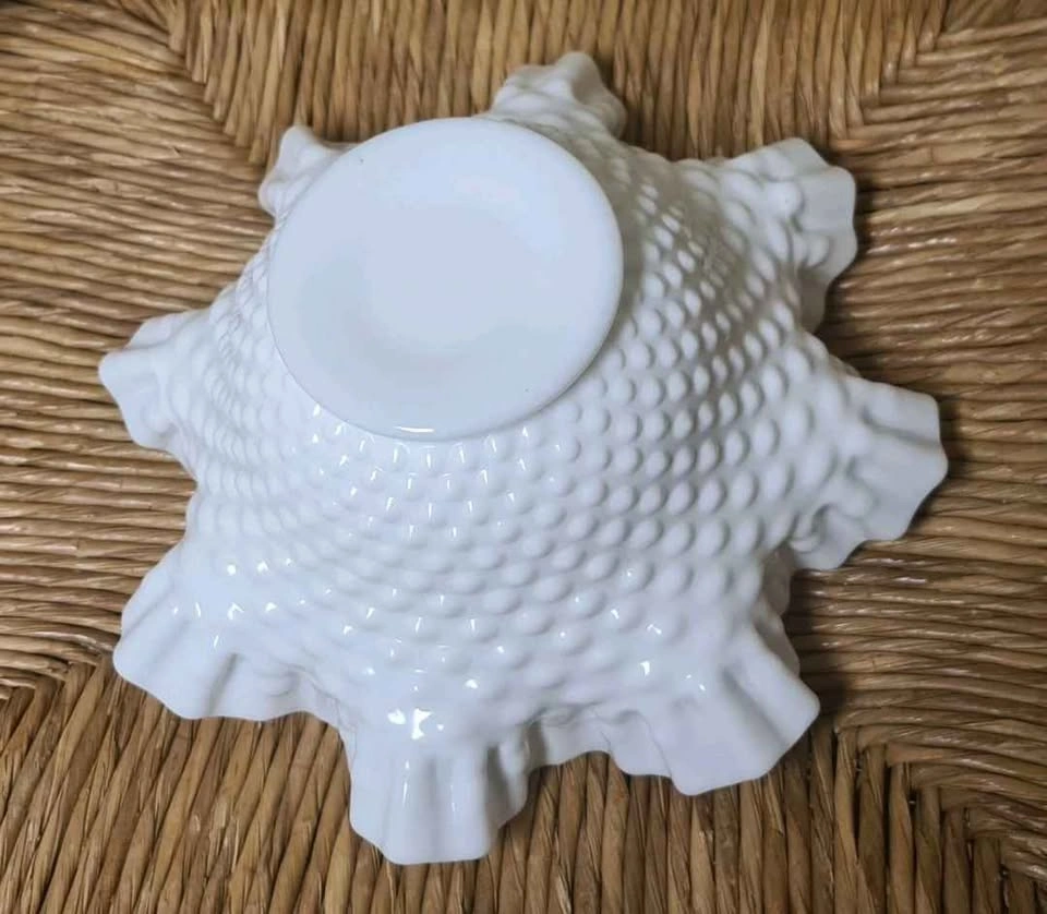 Vintage Fenton Milk Glass Ruffled Serving Bowl 11.25" - photo 5
