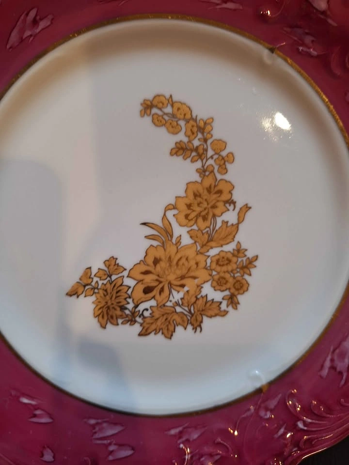 CHODZIEZ Pink Gold Floral China Plates - Set of 6 Dessert Plates - photo 4
