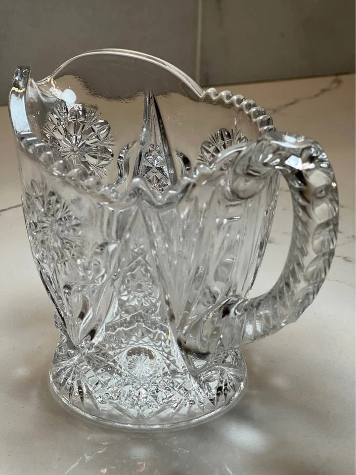 Vintage Imperial Glass Pitcher Creamer Cosmos EAPG 4.5" - photo 2
