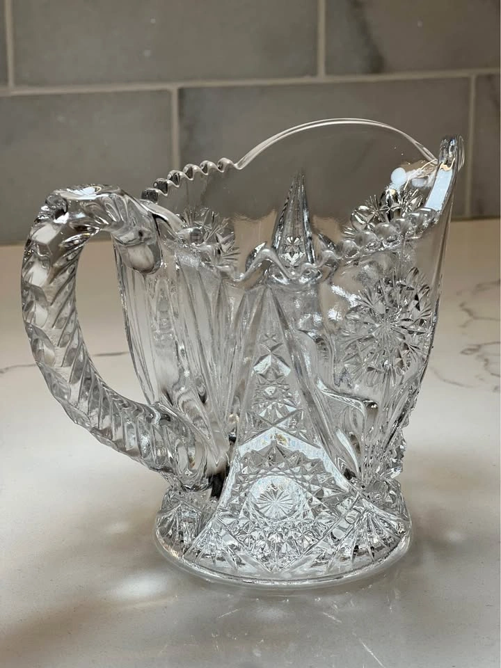 Vintage Imperial Glass Pitcher Creamer Cosmos EAPG 4.5" - photo 3
