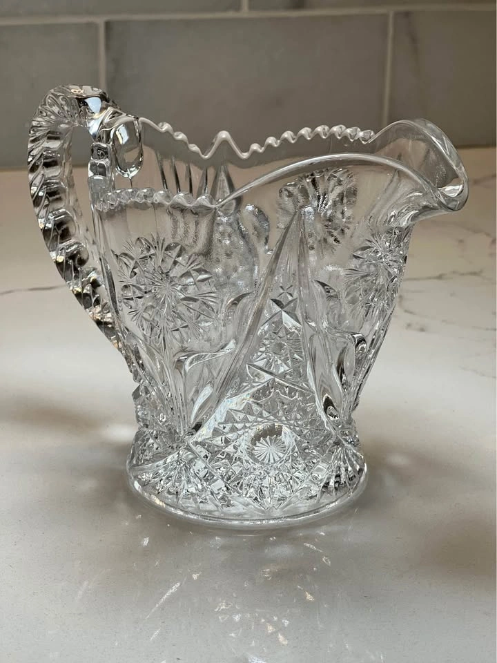Vintage Imperial Glass Pitcher Creamer Cosmos EAPG 4.5" - photo 4