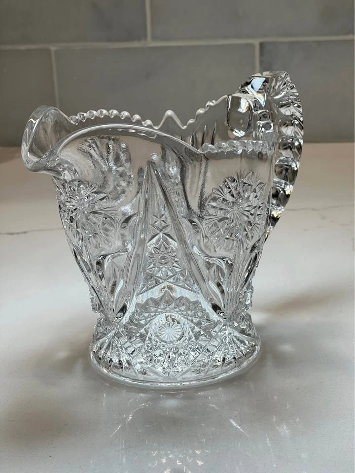 Vintage Imperial Glass Pitcher Creamer Cosmos EAPG 4.5" - photo 5