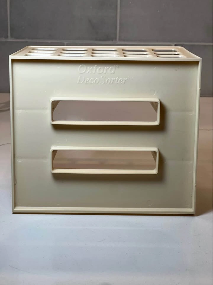 Vintage Almond Plastic Oxford DecoSorter Desk Organizer - photo 4