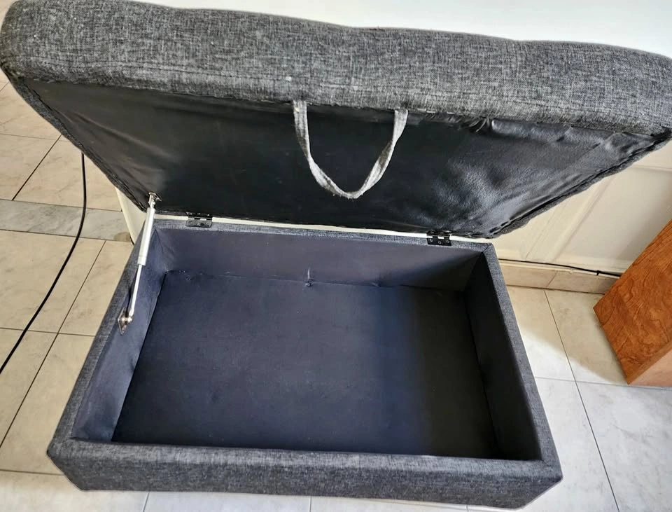 Rectangular Seating + Storage Ottoman: Black