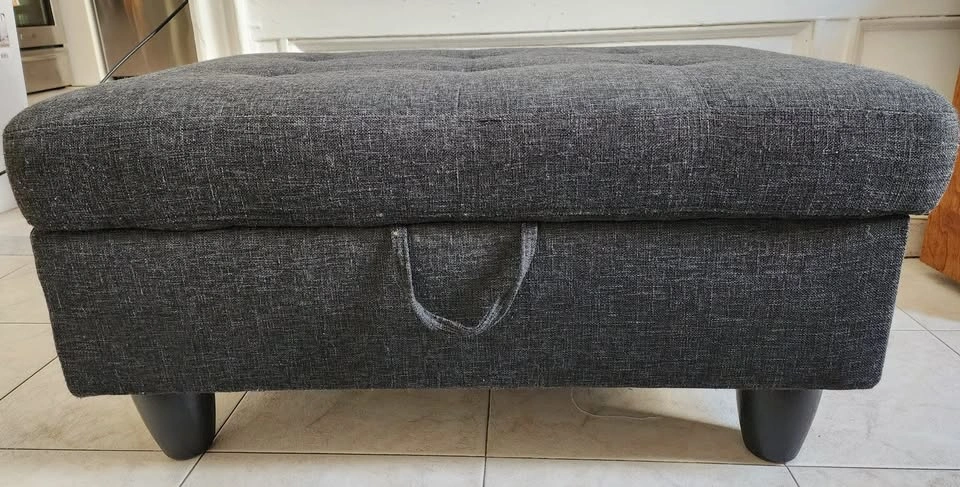Rectangular Seating + Storage Ottoman: Black - photo 2