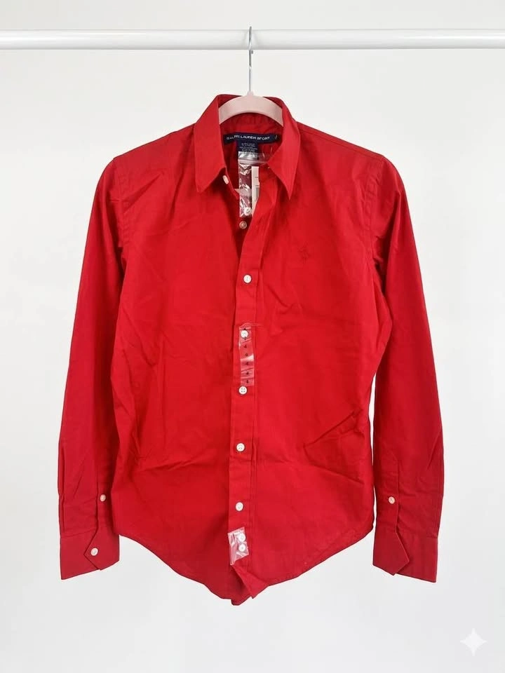 NWT Ralph Lauren Sport Red Long Sleeve Button Down Shirt Size 4 - photo 3