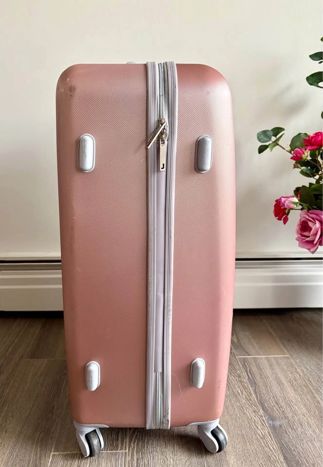 Rose Gold Medium Checked Luggage - photo 3