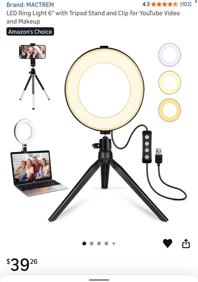 LED Ring Light 6" with Tripod Stand - photo 3