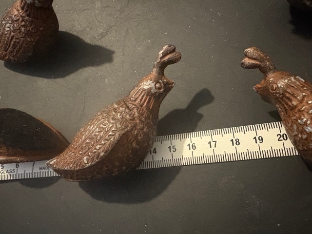 Vintage Table Card Holder - Set of 7 Quail Figurines - photo 2