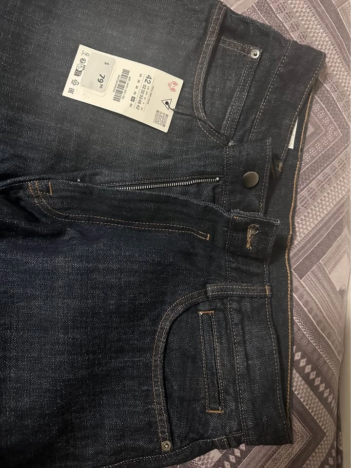 Sealed Zara Men’s Balloon Fit Jeans – Dark Blue –  US 32 - photo 4