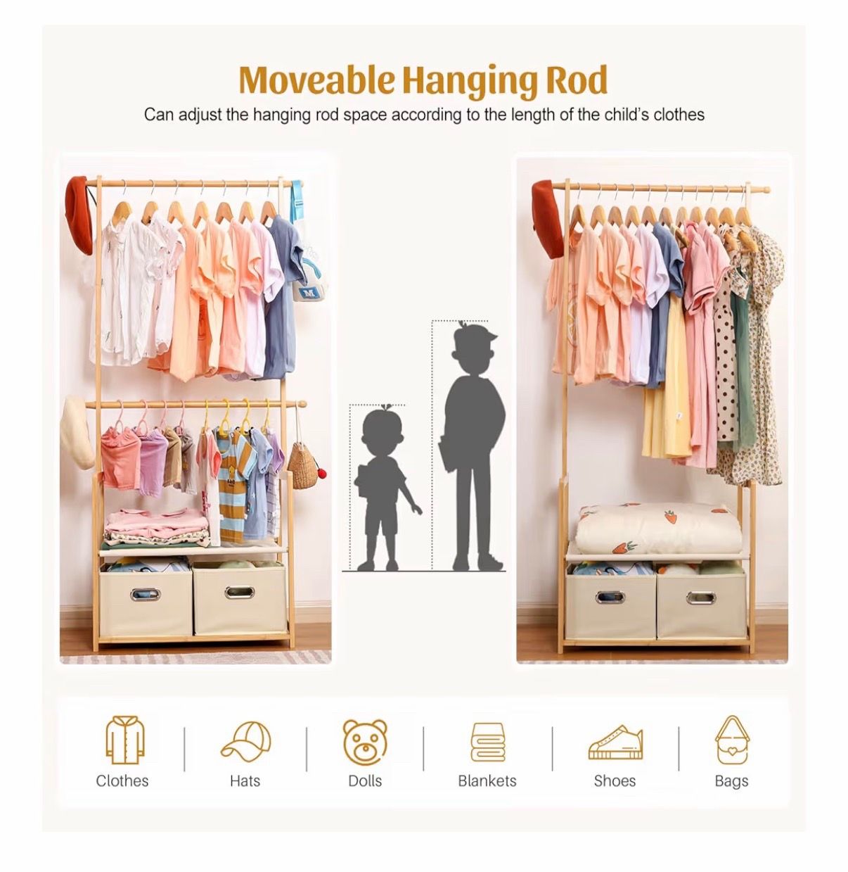 Kids Clothing Rack Bamboo - photo 2
