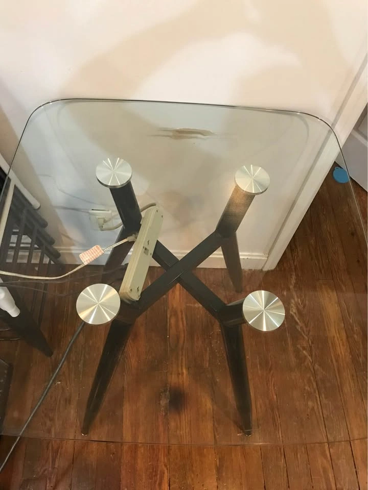 Counter height dining table modern glass - photo 2