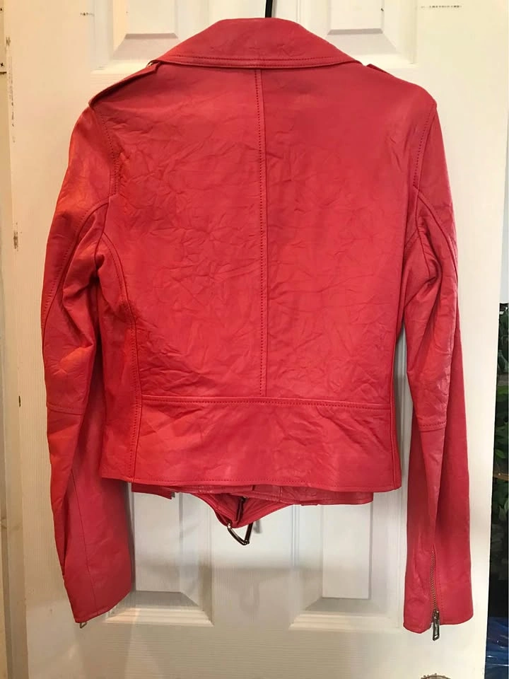 Michael Kors Red Leather Jacket - New w/o Tags