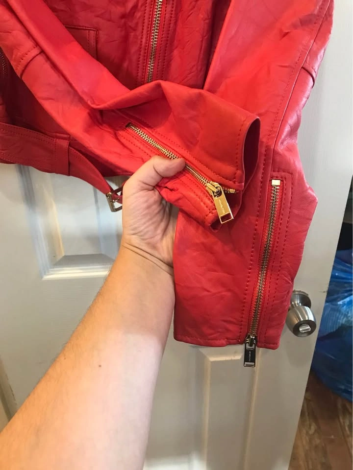 Michael Kors Red Leather Jacket - New w/o Tags - photo 3