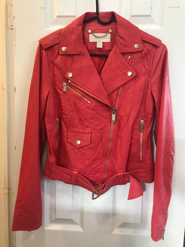 Michael Kors Red Leather Jacket - New w/o Tags - photo 5