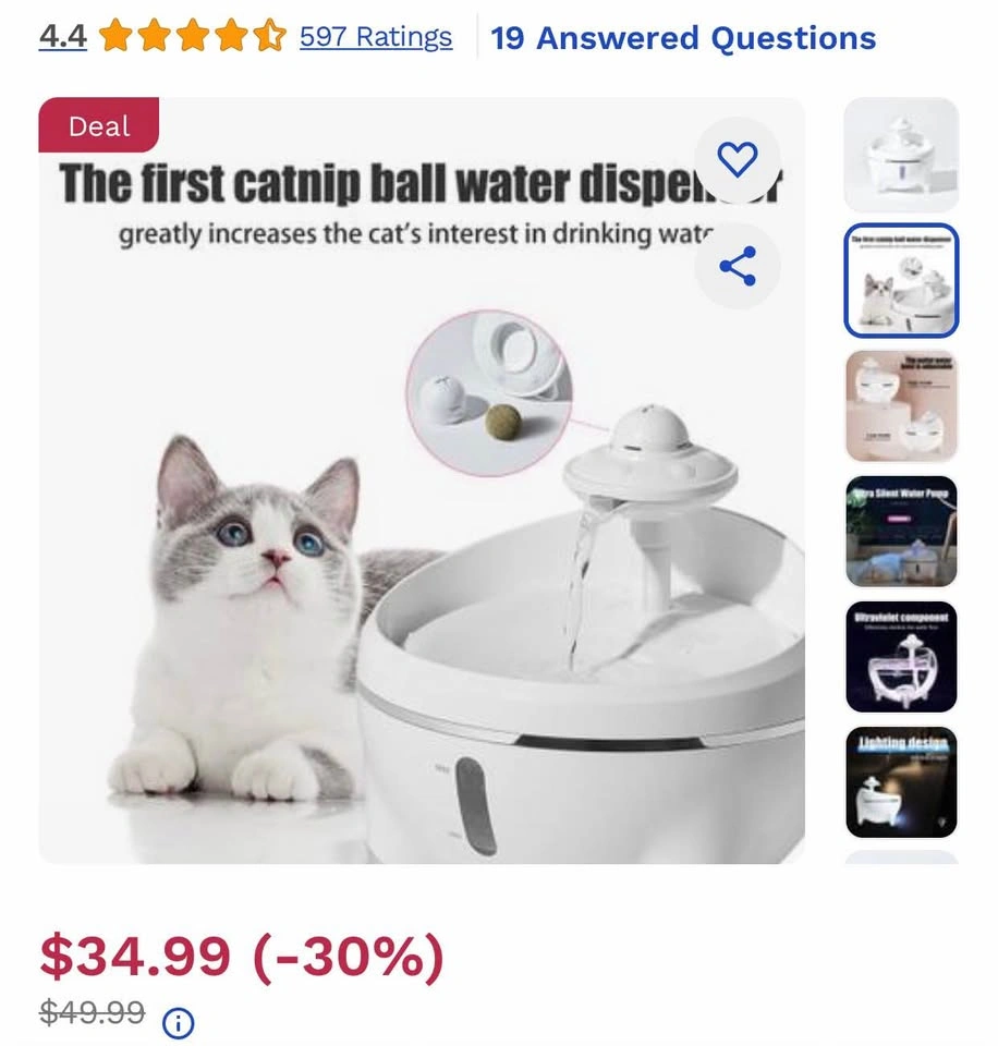 Brand new cat water fountain - photo 5