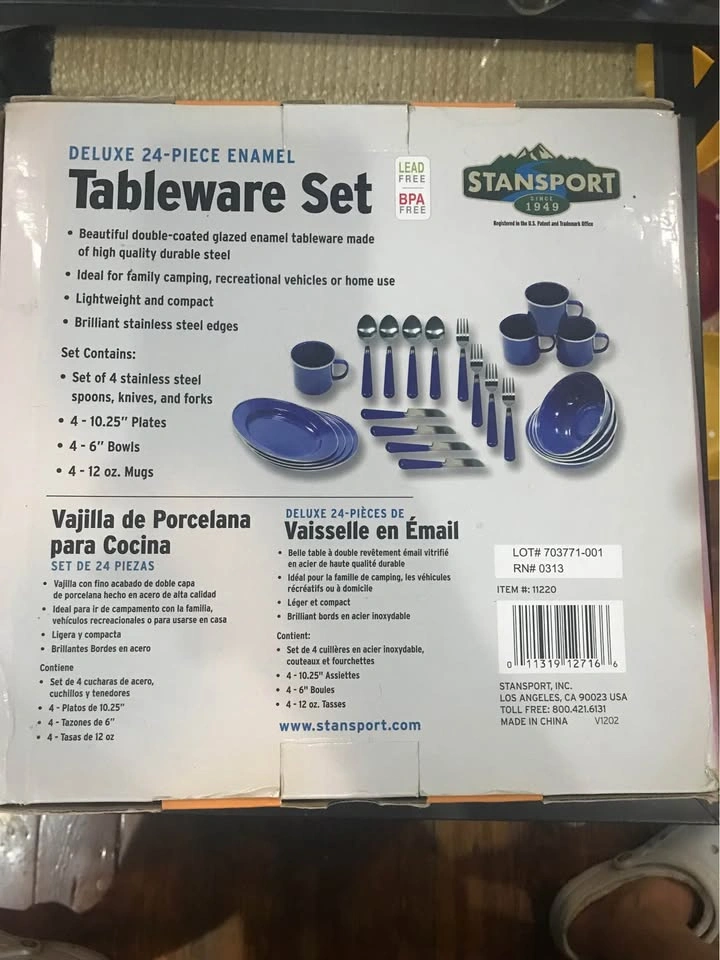 24 Piece Enamel Tableware Set - photo 2