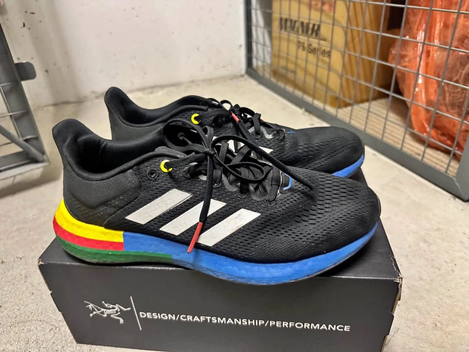 Adidas running shoes colorful sole