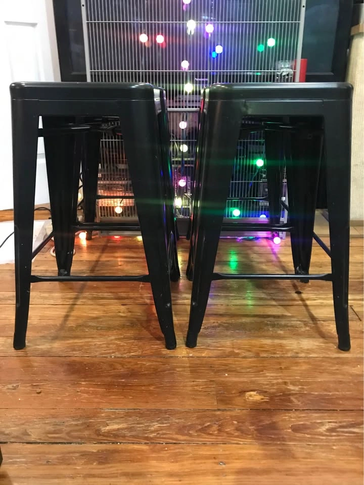 Black Counter Height Metal Chairs - photo 2