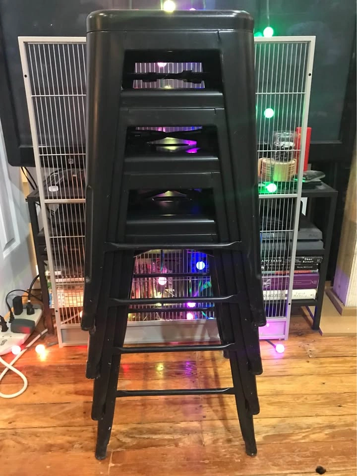 Black Counter Height Metal Chairs - photo 3