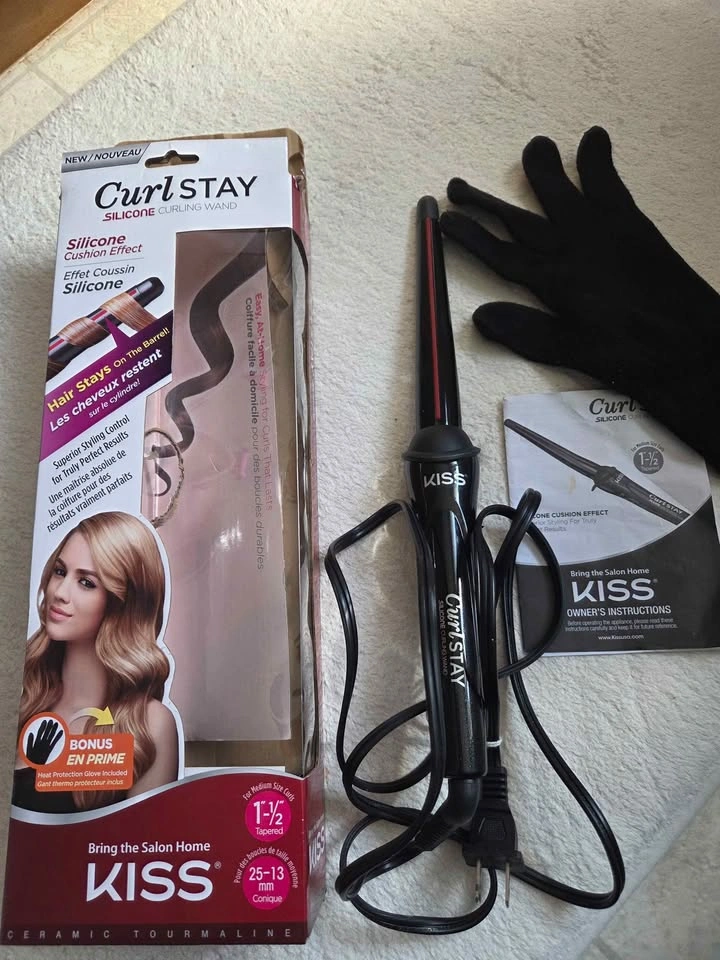 KISS Curl Stay Silicone Curling Wand (25-13mm) - NEW - photo 2