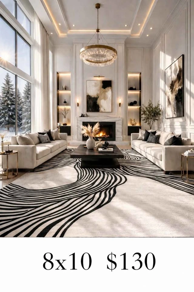 Zebra 🦓 Wave Rug - 8x10 ft - photo 3
