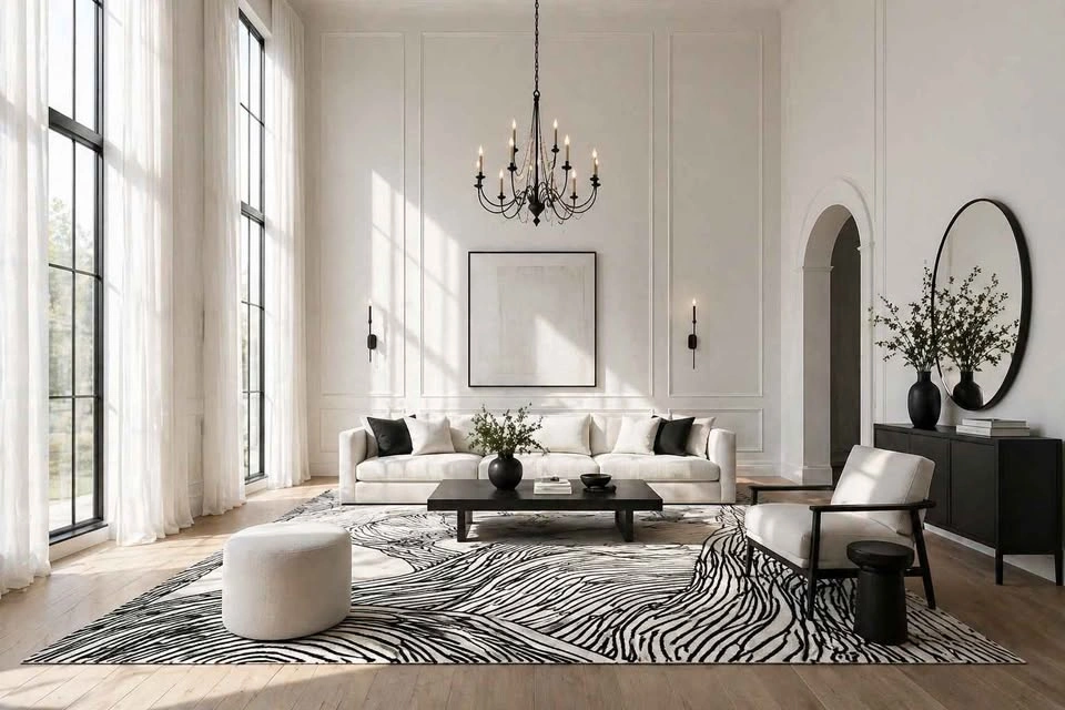 Zebra 🦓 Wave Rug - 8x10 ft - photo 5