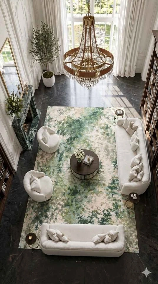 6x9 WASHABLE CREAM WATERCOLOR RUG - photo 4