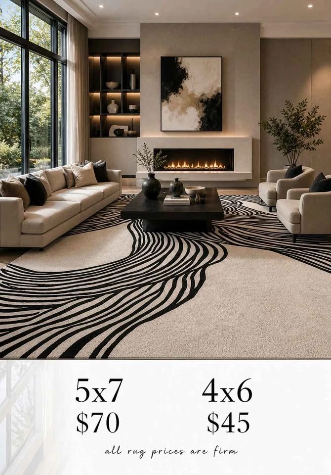 Wave Rugs: 2x6 ft, 4x6 ft, 5x7 ft, 8x10 ft - Brand New - photo 3