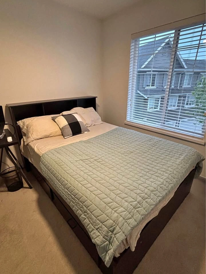 Solid Wood Double Bed with Storage