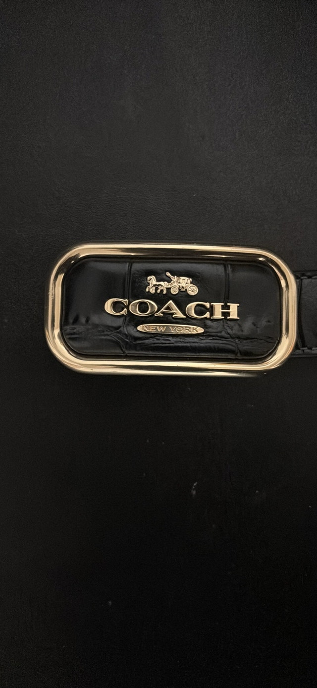 Coach Women’s Morgan Rectangle Buckle Belt Black