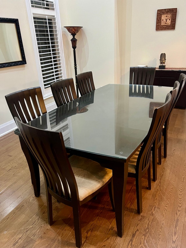 Solid Wood Dining Table with 8 Chairs - photo 2