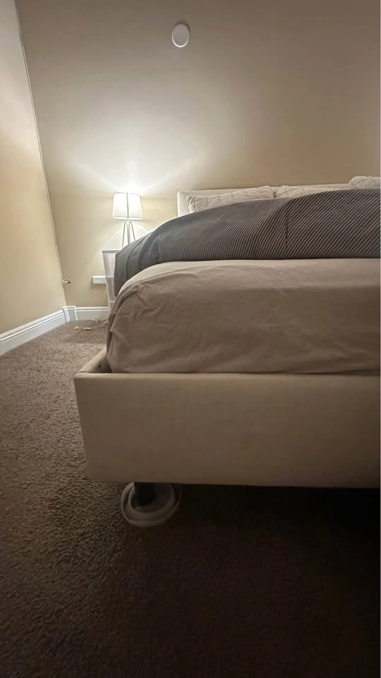 King Bed Frame with Upholstered Headboard - photo 3