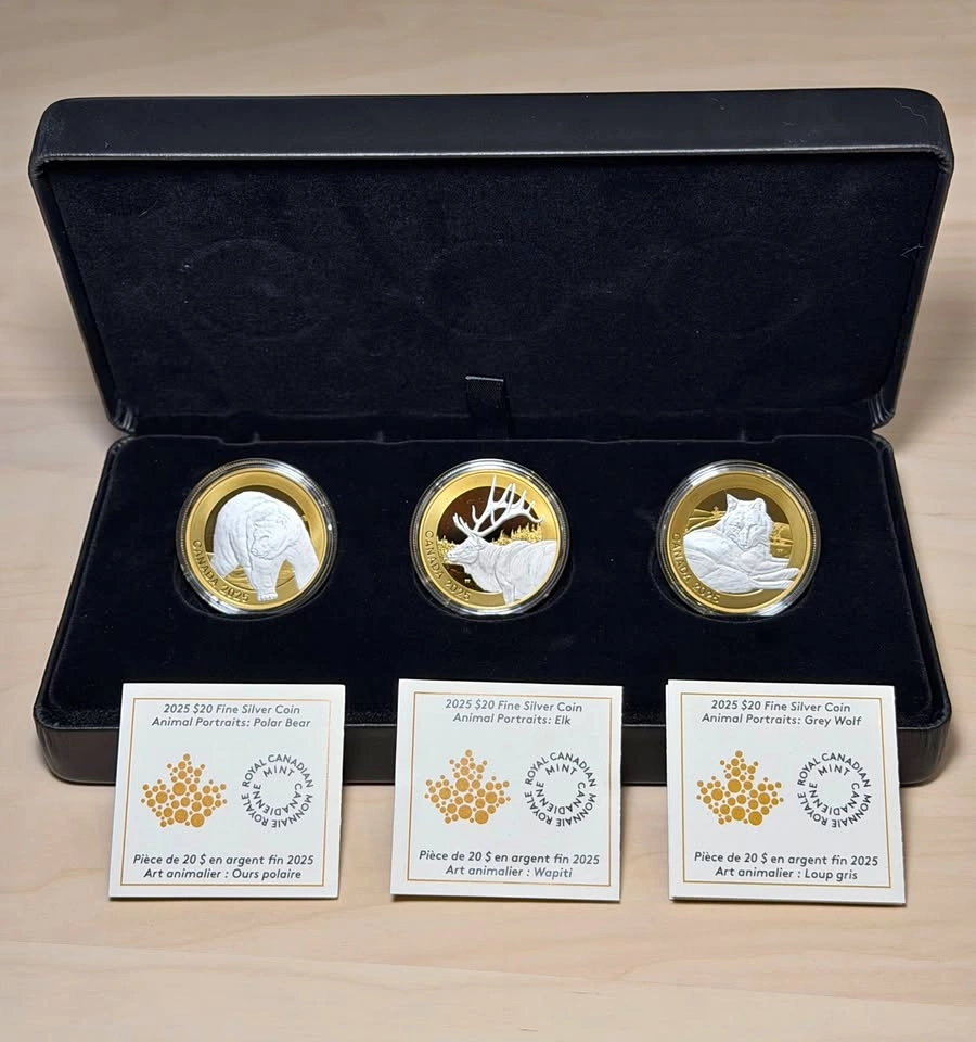 2025 Royal Canadian Mint Animal Portraits 3-Coin Set