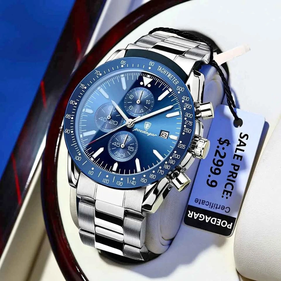 Stylish Waterproof Men's Chronograph Watch - Luminous