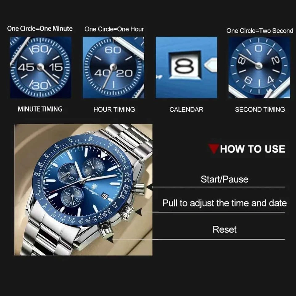 Stylish Waterproof Men's Chronograph Watch - Luminous - photo 4