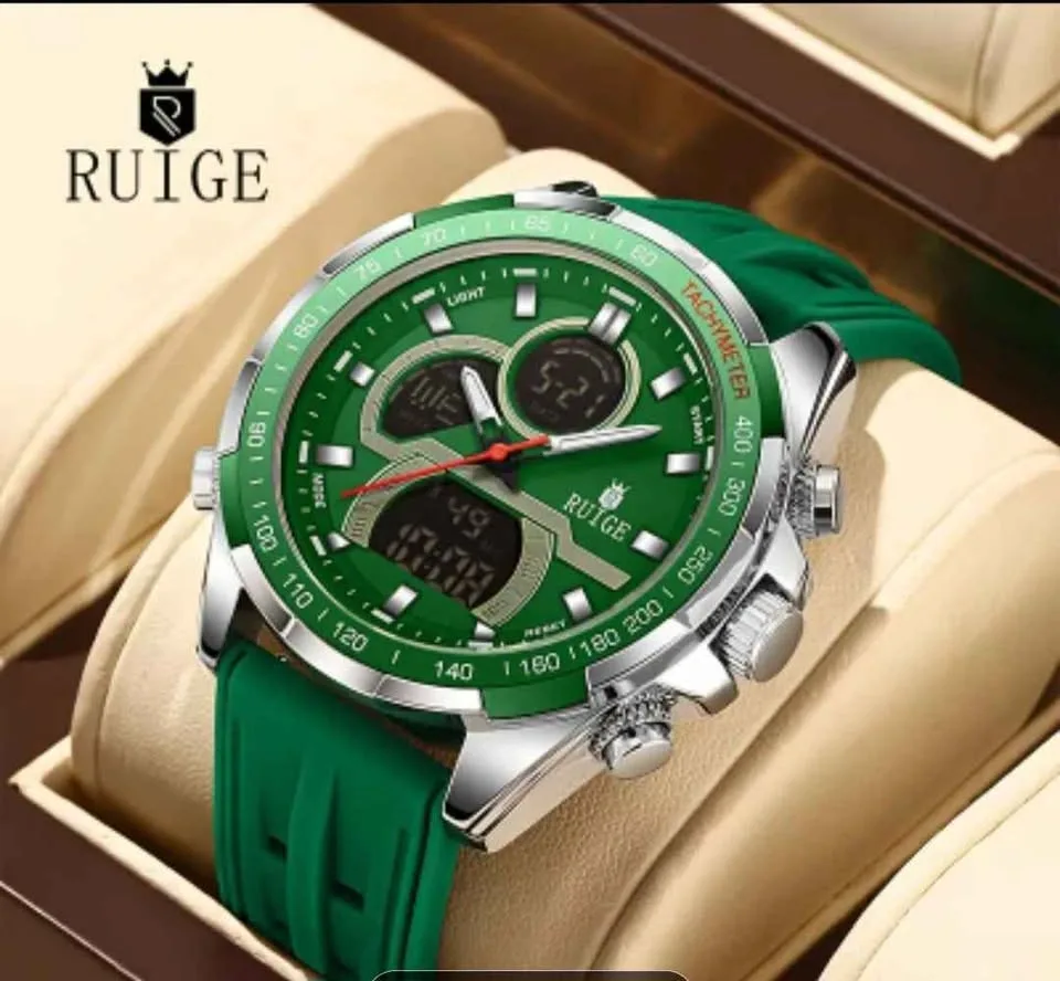 Ruige Luxury Digital Analog Sports Watch - Luminous Display, Sil - photo 2