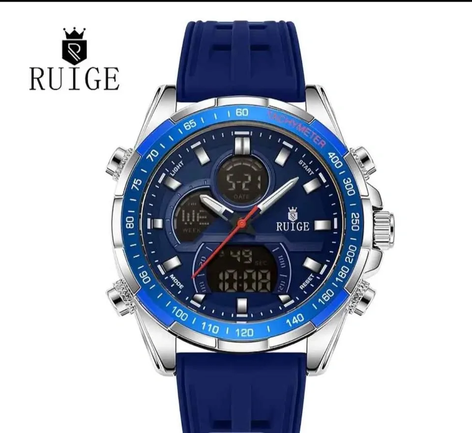 Ruige Luxury Digital Analog Sports Watch - Luminous Display, Sil - photo 3