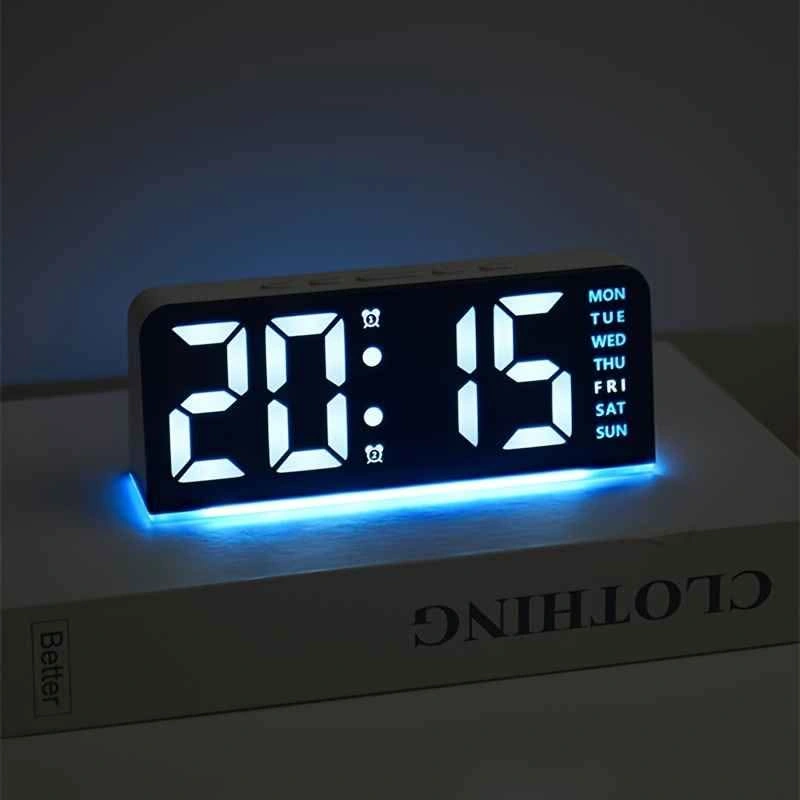 Modern LED Alarm Clock with Ambient Light & Temp - photo 2