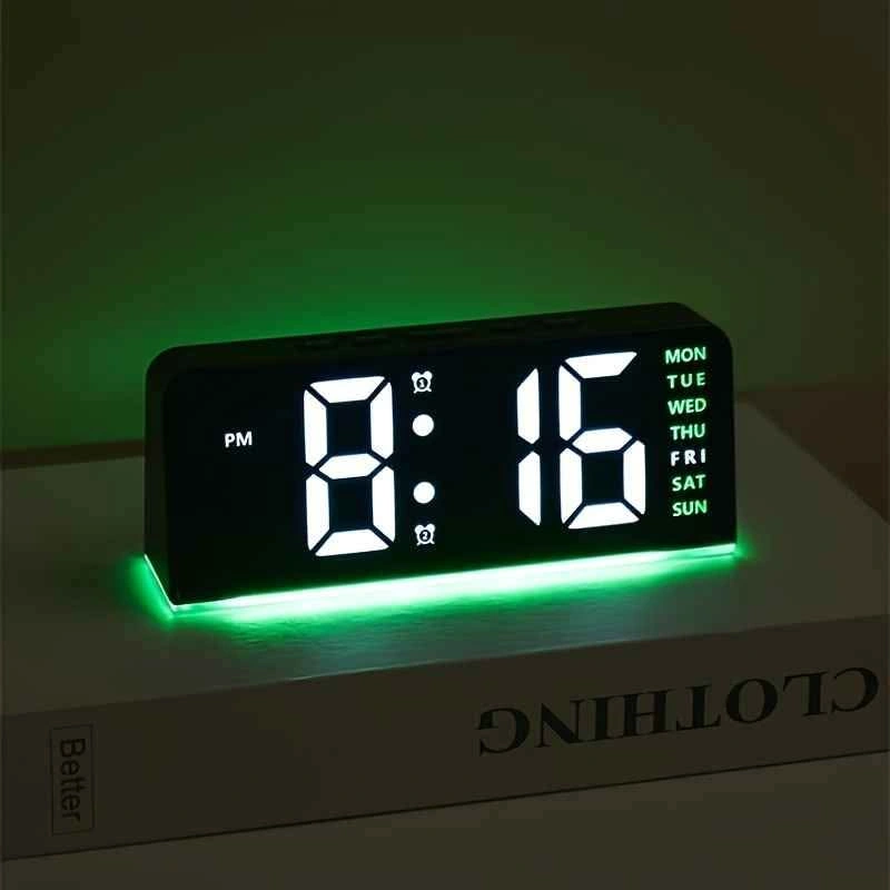 Modern LED Alarm Clock with Ambient Light & Temp - photo 3