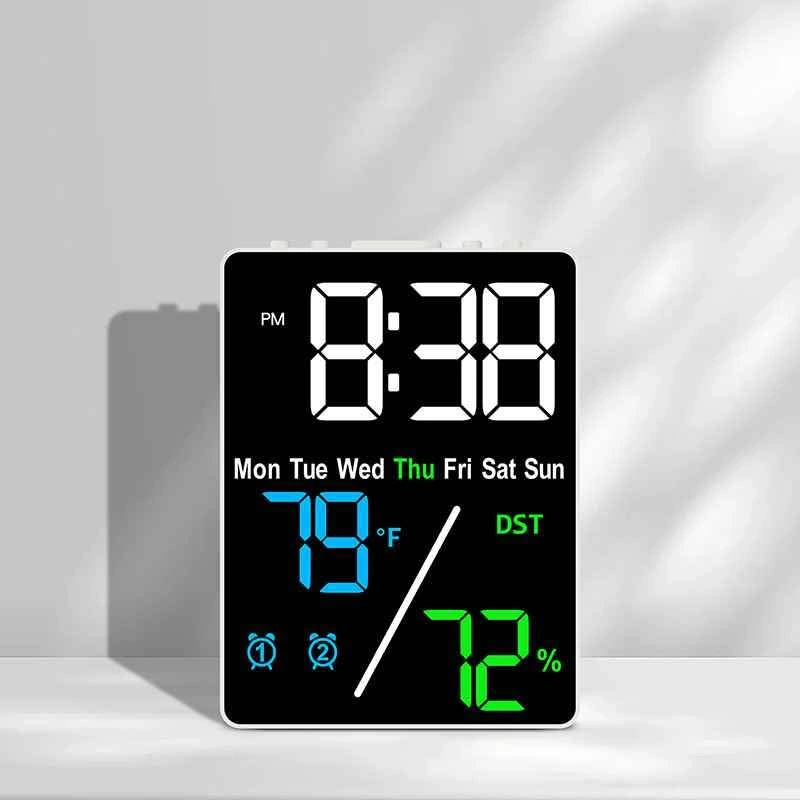 Modern LED Alarm Clock with Ambient Light & Temp - photo 5