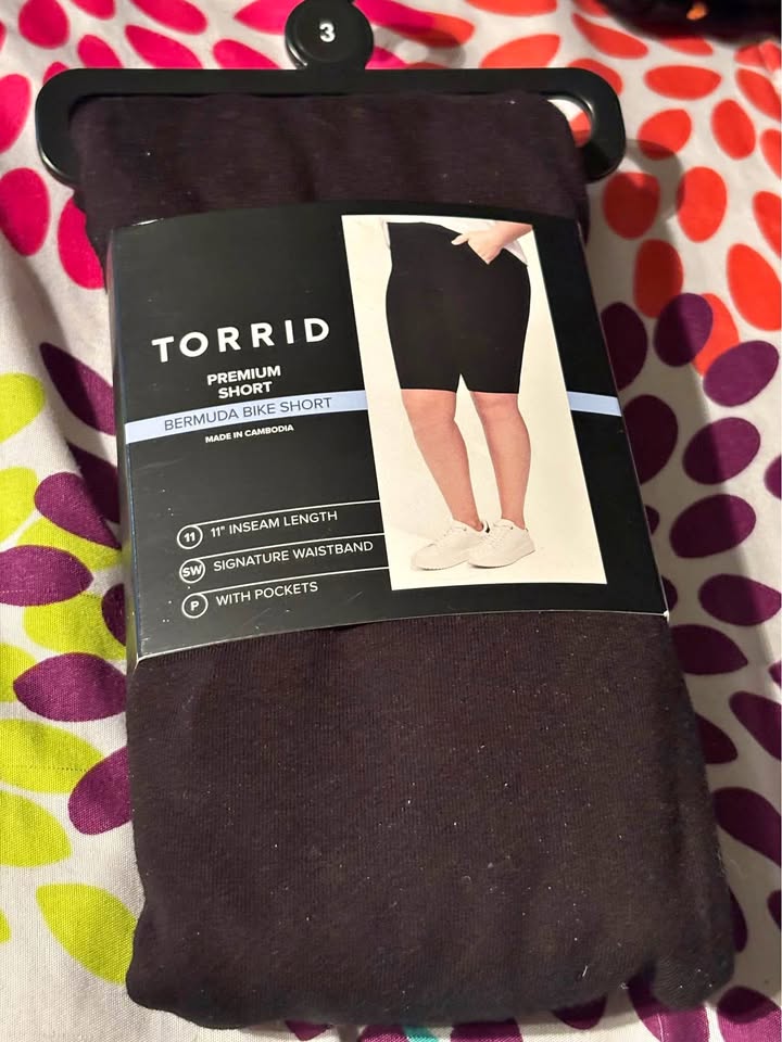 Torrid Bike Shorts 3X Black New