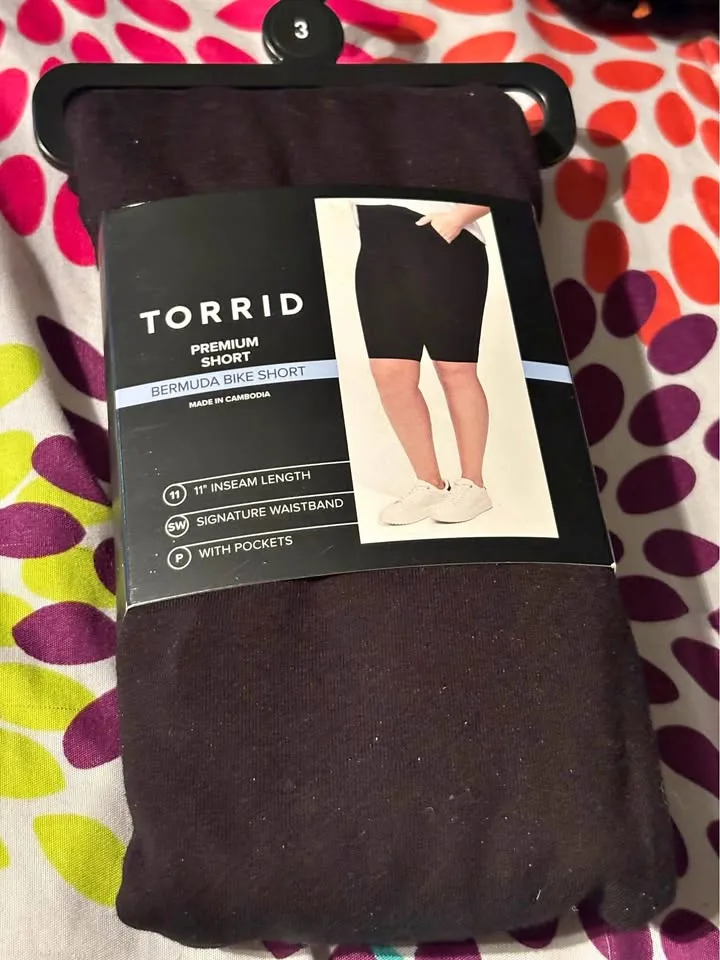 Torrid Bike Shorts 3X Black New thumbnail