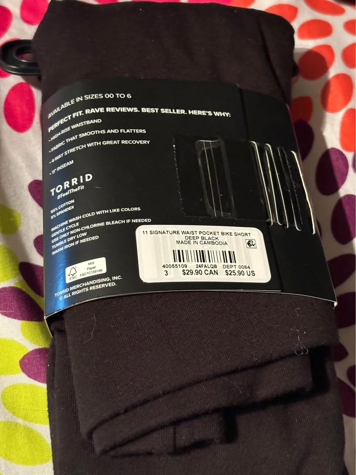 Torrid Bike Shorts 3X Black New - photo 2